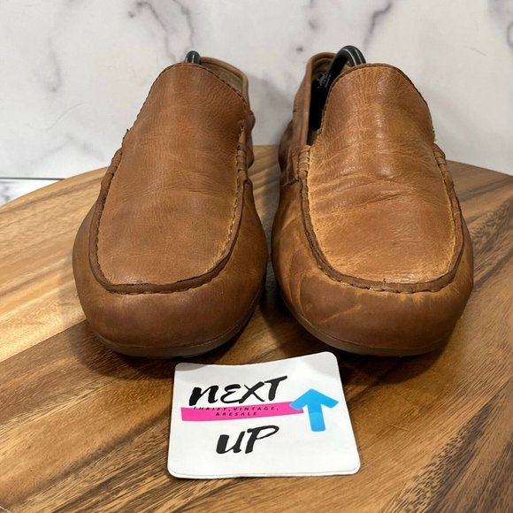 Born Mens Allan Brown Leather Opanka Hand Crafted Slip On Driving Loafer Sz 13 - Picture 2 of 11